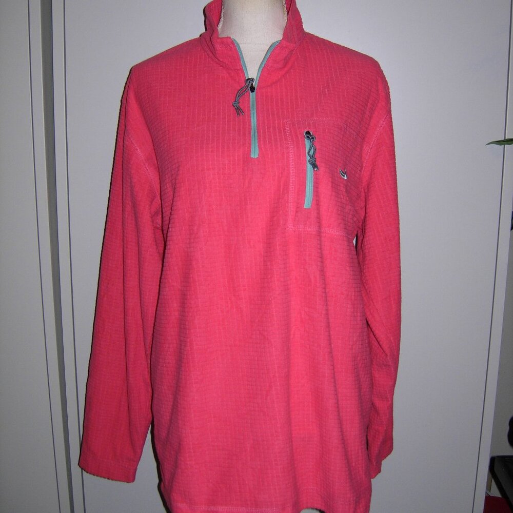Southern Marsh Pink Fieldtec 1/4 Zip Waffle Fleece Top M